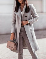 Manteau long femme avec ceinture