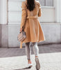 Manteau long femme avec ceinture