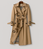 Trench coat lungo in cotone per donna