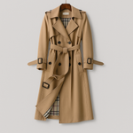 Trench coat lungo in cotone per donna