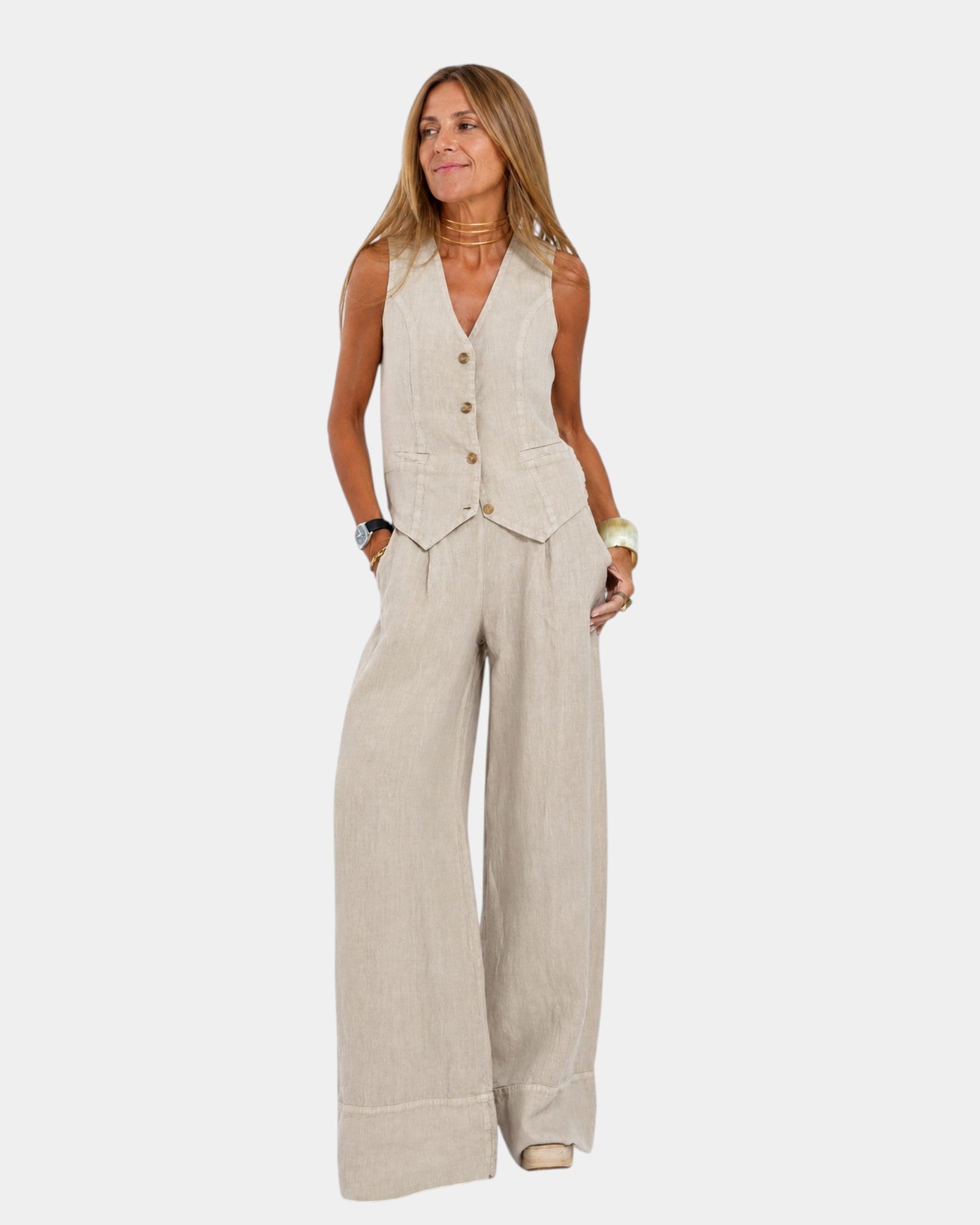 Completo Gilet Senza Maniche e Pantaloni da Donna | Ideale per l'Ufficio