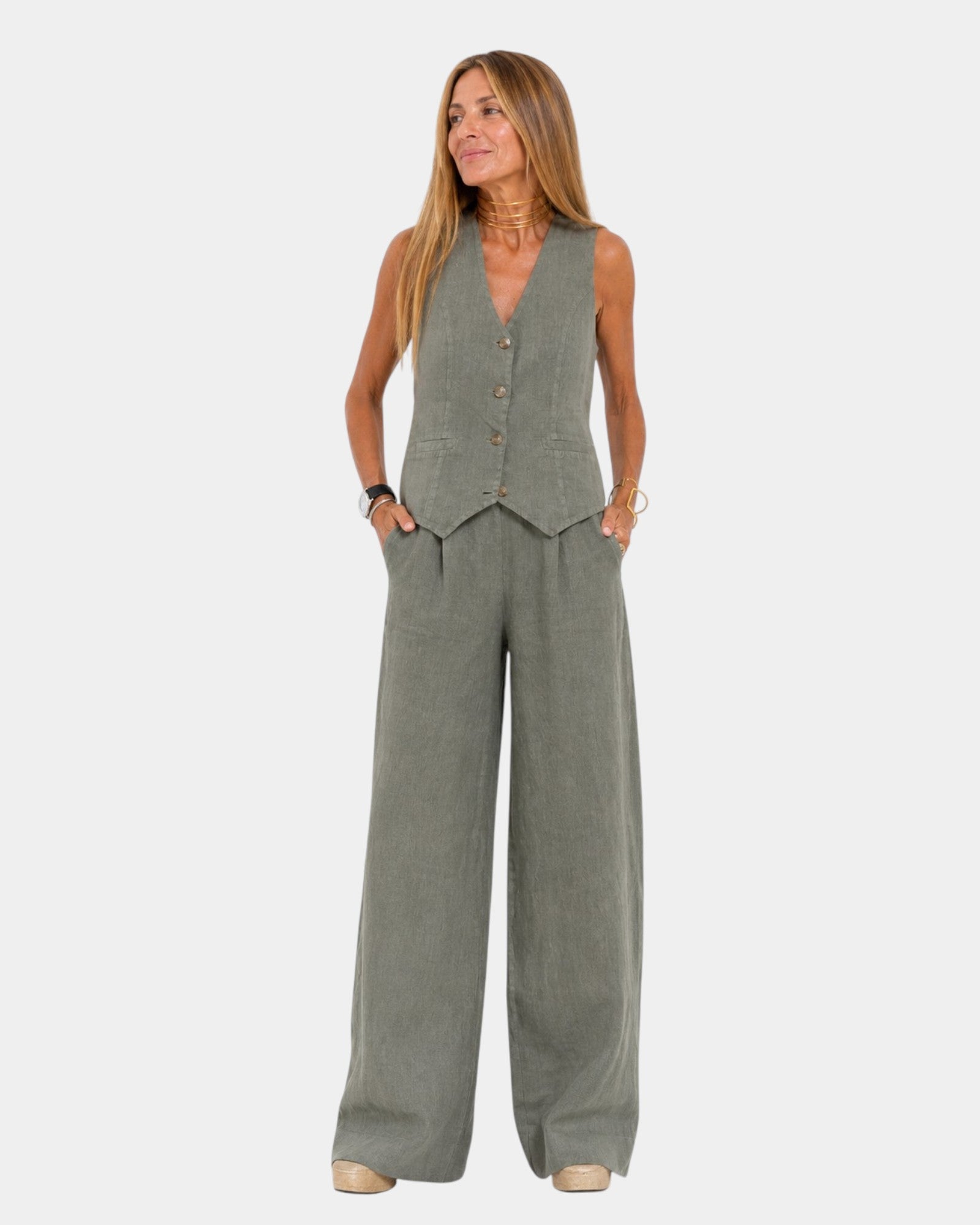 Completo Gilet Senza Maniche e Pantaloni da Donna | Ideale per l'Ufficio