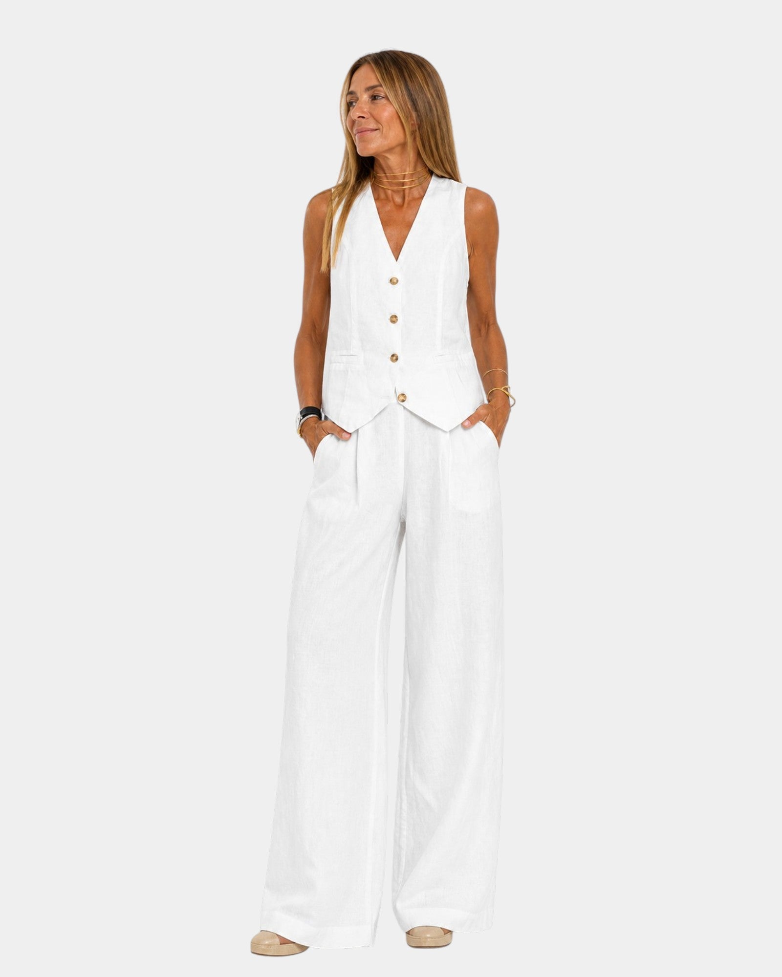 Completo Gilet Senza Maniche e Pantaloni da Donna | Ideale per l'Ufficio