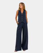 Completo Gilet Senza Maniche e Pantaloni da Donna | Ideale per l'Ufficio