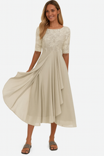 Vestito midi svasato in pizzo da donna | Ideale per tutti i giorni