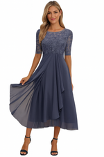 Vestito midi svasato in pizzo da donna | Ideale per tutti i giorni