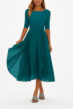 Vestito midi svasato in pizzo da donna | Ideale per tutti i giorni