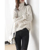 Maglione oversize a trecce con maniche lunghe e collo alto da donna
