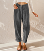 Pantaloni a vita alta in velluto a coste con taglio a carota per donna