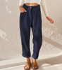 Pantaloni a vita alta in velluto a coste con taglio a carota per donna