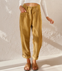 Pantaloni a vita alta in velluto a coste con taglio a carota per donna
