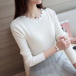 Pullover en Viscose à Col Rond pour Femme