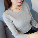 Pullover en Viscose à Col Rond pour Femme