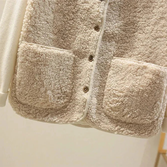 Gilet senza maniche in sherpa effetto pecora da donna