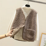 Gilet senza maniche in sherpa effetto pecora da donna