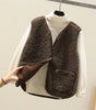 Gilet senza maniche in sherpa effetto pecora da donna