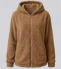 Felpa Teddy con Cappuccio in Pile da Donna
