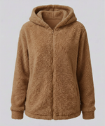 Felpa Teddy con Cappuccio in Pile da Donna
