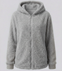Felpa Teddy con Cappuccio in Pile da Donna