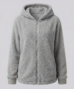 Felpa Teddy con Cappuccio in Pile da Donna