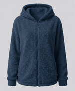 Felpa Teddy con Cappuccio in Pile da Donna
