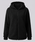Felpa Teddy con Cappuccio in Pile da Donna