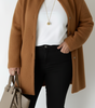 Cardigan lungo oversize in maglia con collo tondo da donna