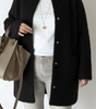Cardigan lungo oversize in maglia con collo tondo da donna