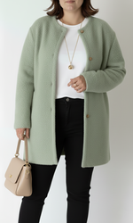 Cardigan lungo oversize in maglia con collo tondo da donna