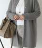 Cardigan lungo oversize in maglia con collo tondo da donna