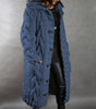 Gilet lungo con cappuccio in maglia grossa da donna