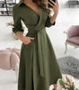 Abito midi elegante con maniche lunghe da donna | Ideale per occasioni speciali