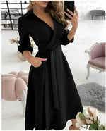 Abito midi elegante con maniche lunghe da donna | Ideale per occasioni speciali