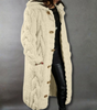 Gilet lungo con cappuccio in maglia grossa da donna