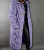 Gilet lungo con cappuccio in maglia grossa da donna