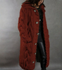 Gilet lungo con cappuccio in maglia grossa da donna