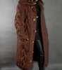Gilet lungo con cappuccio in maglia grossa da donna
