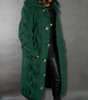 Gilet lungo con cappuccio in maglia grossa da donna