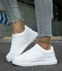 Sneaker Confort con Suola Spessa in Pelle Sintetica per Donna