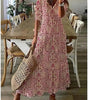 Robe Longue à Imprimé Géométrique et Manches Lanternes pour Femmes