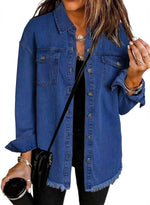 Veste en Denim Frangée pour Femmes