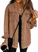 Veste en Denim Frangée pour Femmes