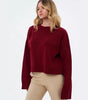 Maglione oversize con collo alto a coste per donna
