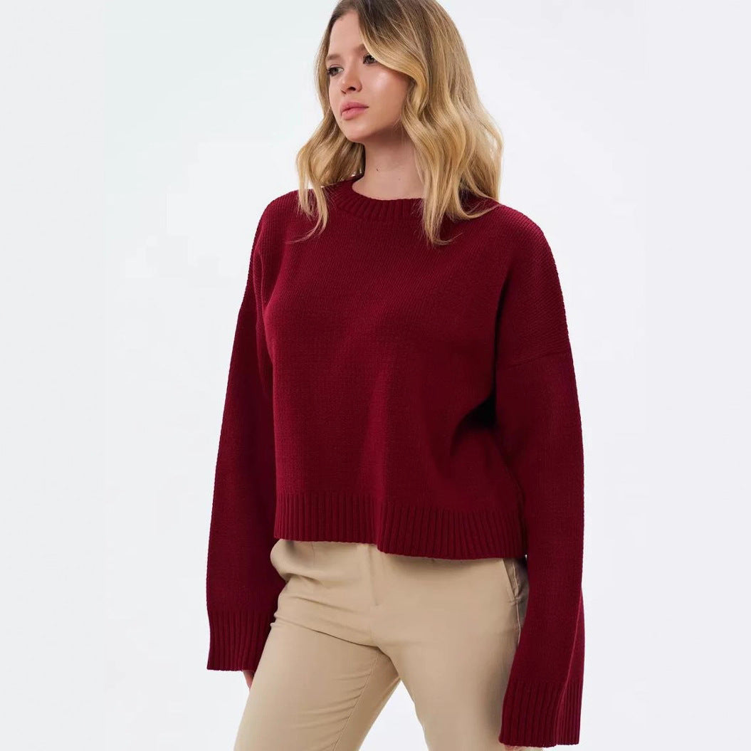 Maglione oversize con collo alto a coste per donna