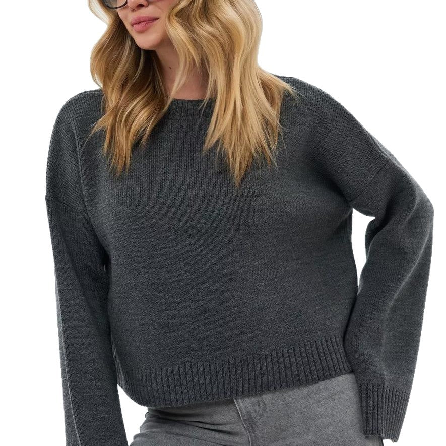 Maglione oversize con collo alto a coste per donna