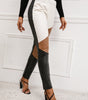 Pantaloni a vita alta in similpelle a taglio slim da donna  