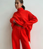Ensemble pull à col roulé avec pantalon pour femme