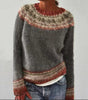 Maglione oversize jacquard con collo tondo e maniche lunghe per donna