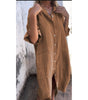 Robe Chemise Décontractée en Coton et Lin pour Femmes