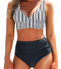 Bikini a vita alta con top regolabile da donna